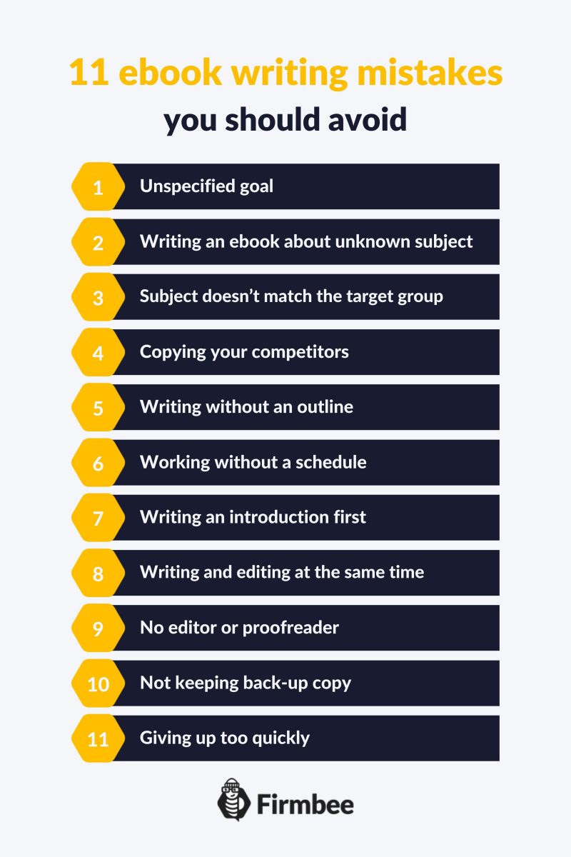 11 common ebook writing mistakes to avoid