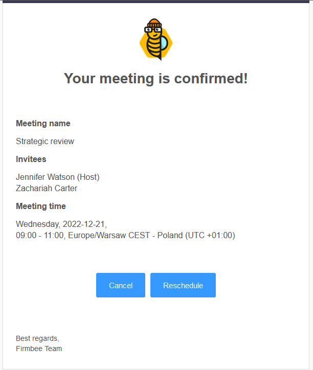 Scheduling meetings 16 meeting confirmed