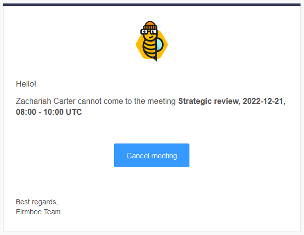 Scheduling meetings 19 cannot come