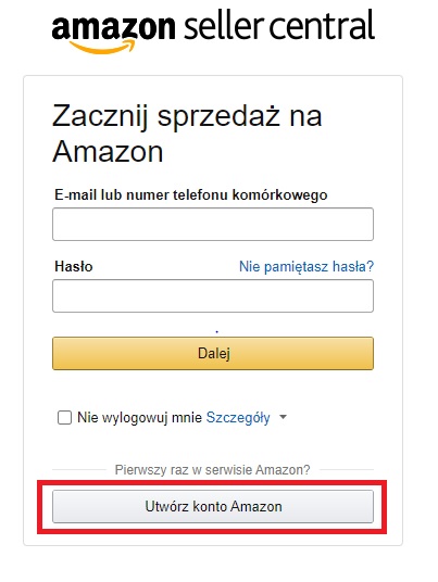 Panel sprzedawcy Amazon