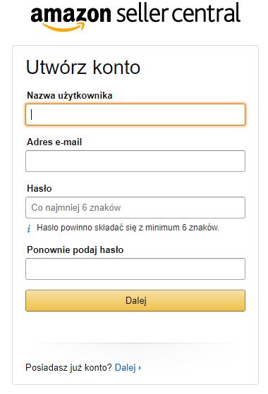 Panel sprzedawcy Amazon
