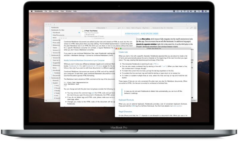 aplikacji na Maca - Notebook