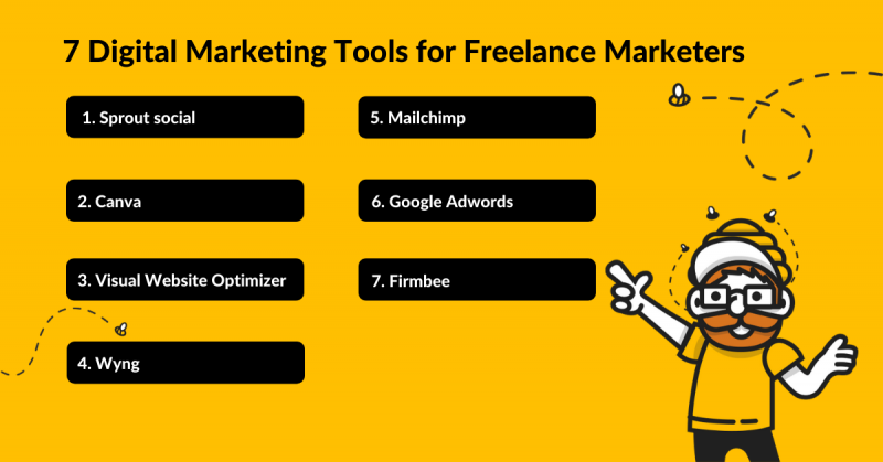 marketing tools for freelancers infographic