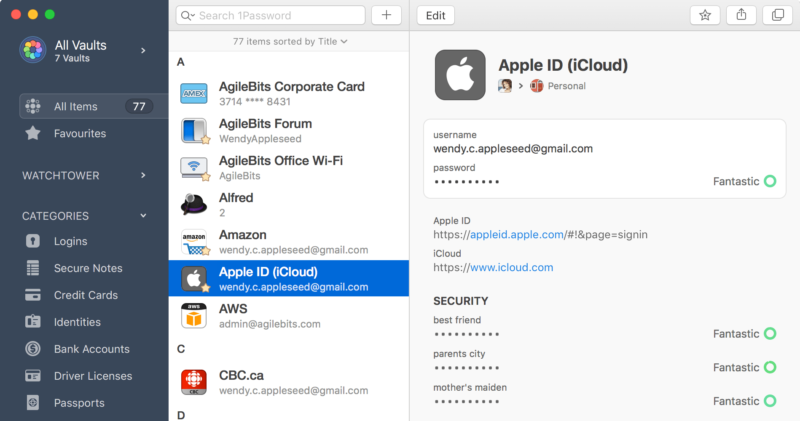 Productivity Apps for Mac - 1Password