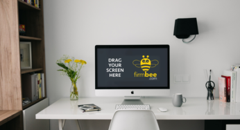 Freelance workspace & iMac on a desk