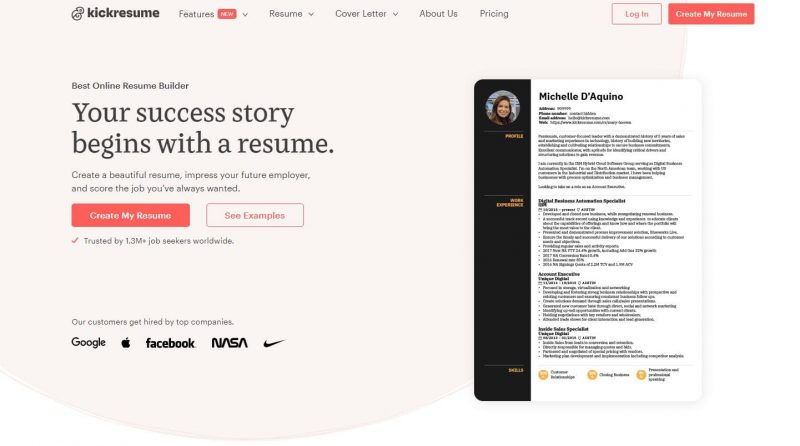 KickResume resume creators