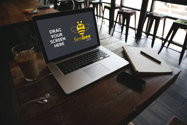 Download Macbook Air On The Cafe Firmbee Free Mockups Free Team Collaboration App With Invoicing Remote Work Tools