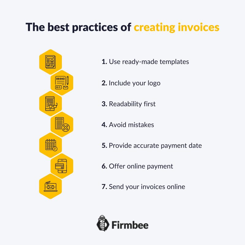 The best practices of creating invoices