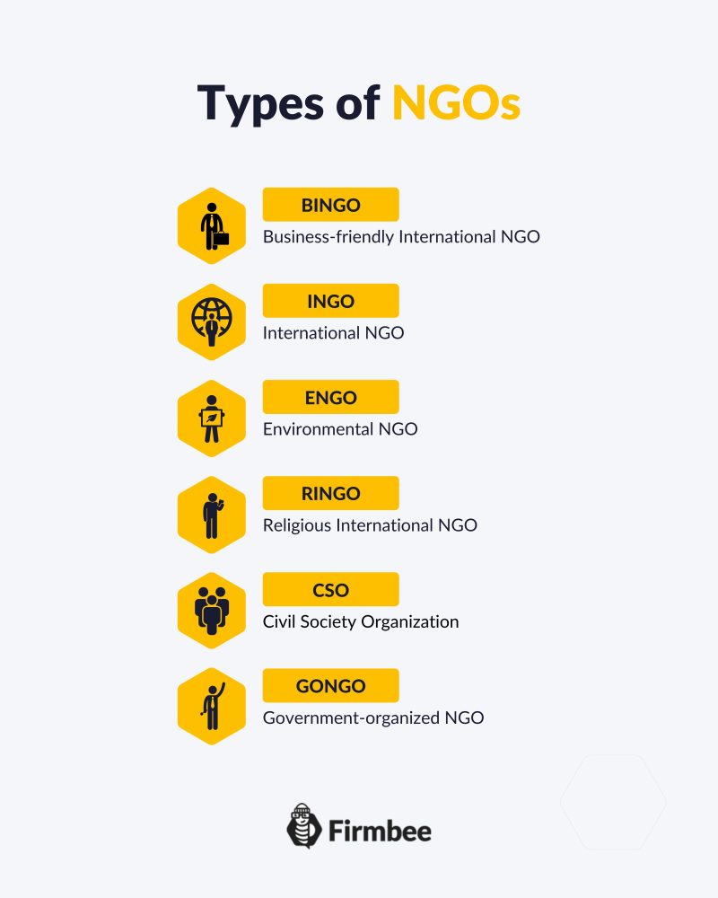 types of NGOs