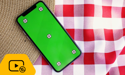 An iPhone screen on a picnic blanket V20movie