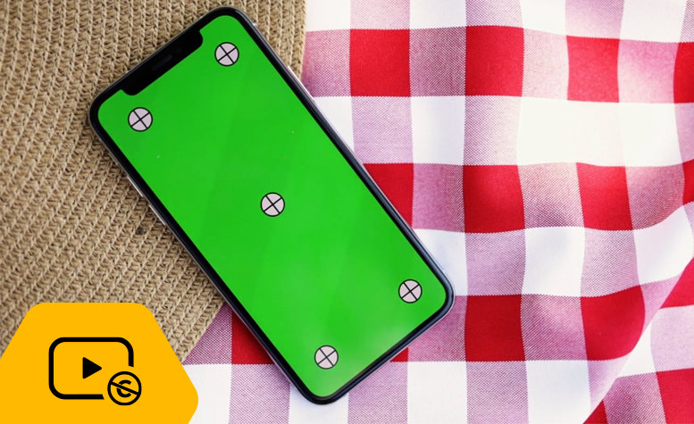 An iPhone screen on a picnic blanket V20movie