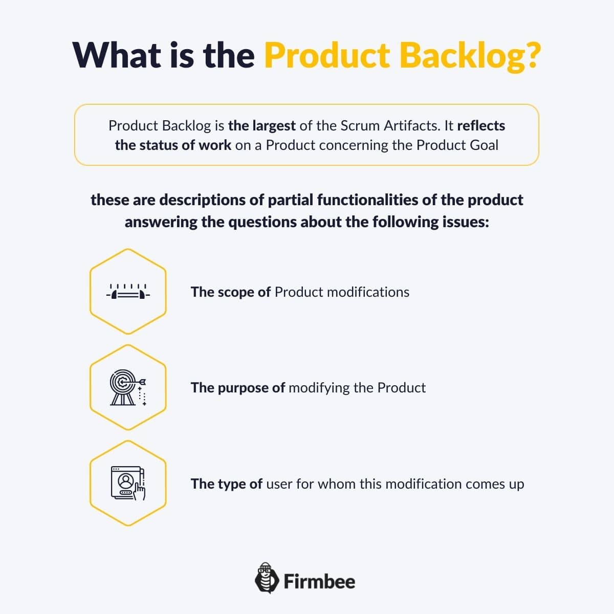 What is the Product Backlog? The shape of the Product Backlog Firmbee