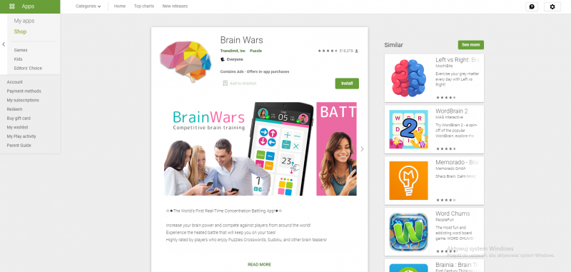 aplikacje, które wspomagają koncentrację w pracy - brain wars