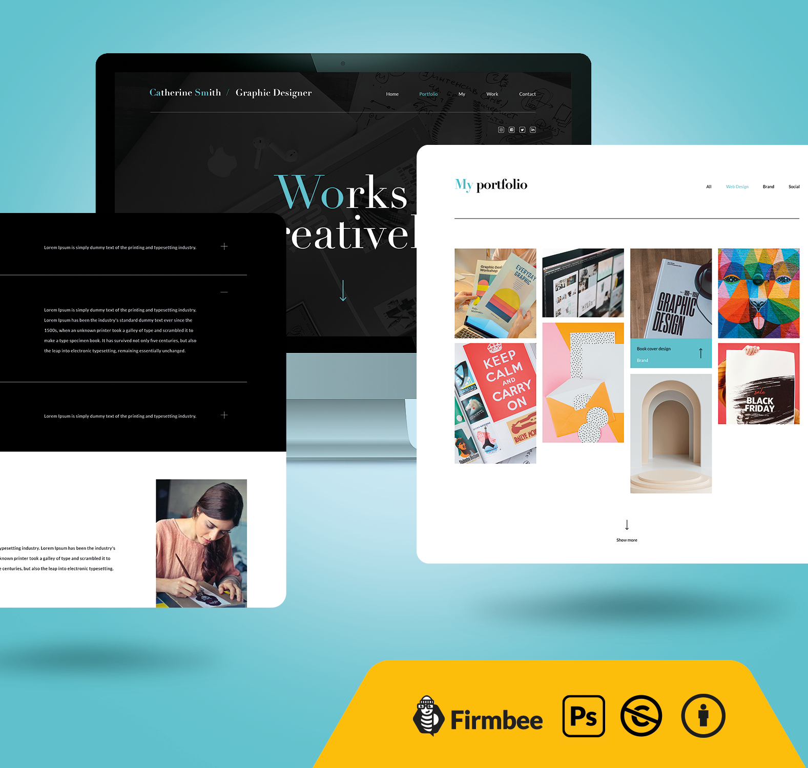 Graphic Designer Website Portfolio Template PSD Website Free PSD 