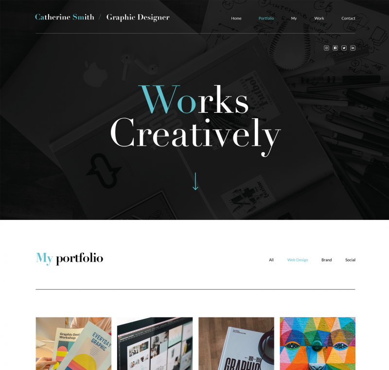 Graphic designer portfolio website freebees_2_HTML