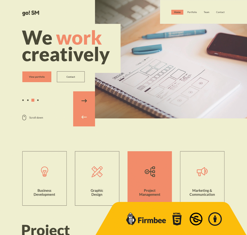 Portfolio website html template - homepage