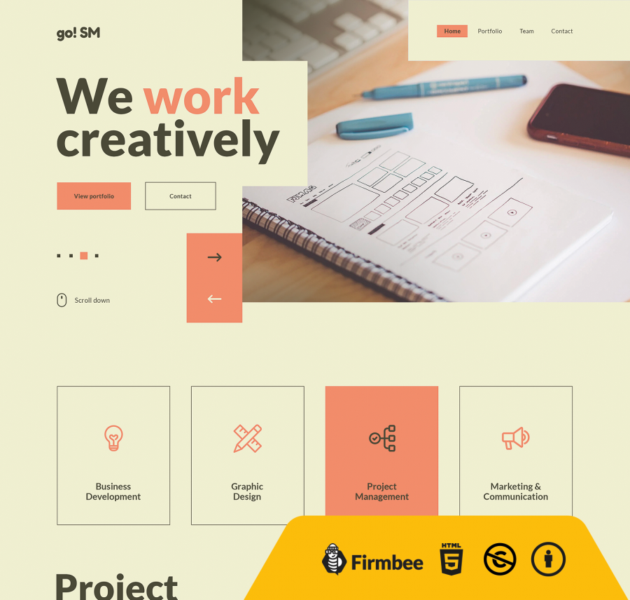 Portfolio website html template free bootstrap html template firmbee