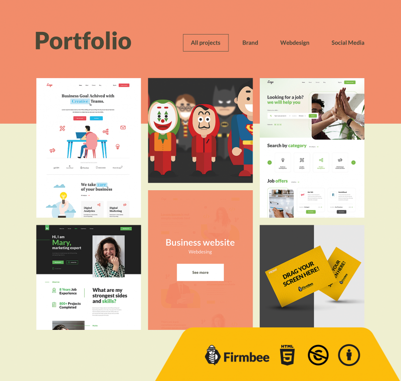 Portfolio section Portfolio website html template