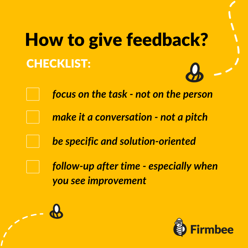 how to give feedback infographic