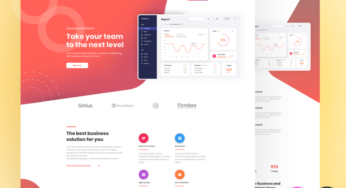 Free Website Template – Xd SaaS Landing Page red