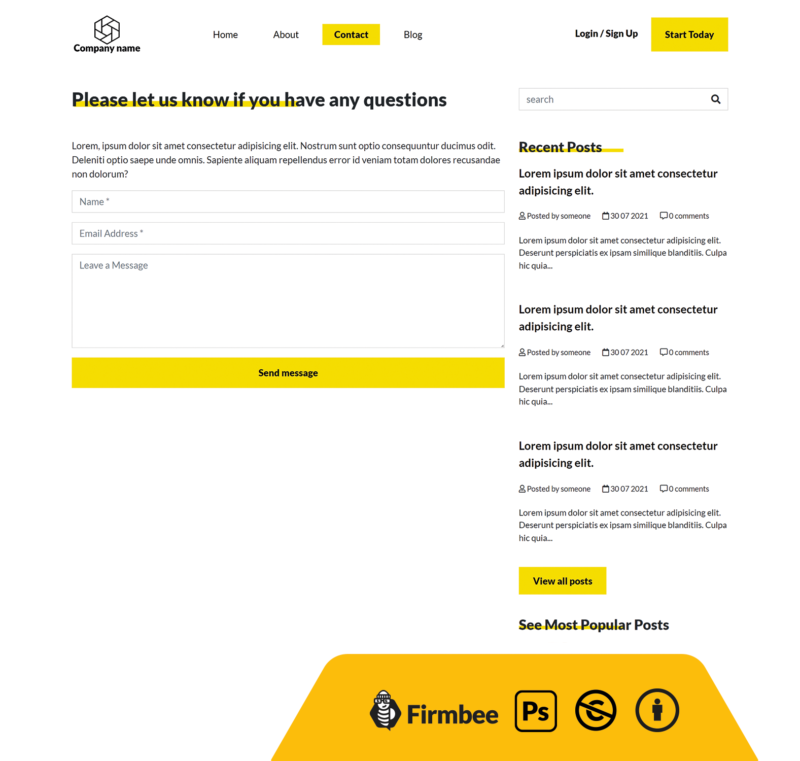 template_1_freebees_2_PSD Yellow PSD Website Template