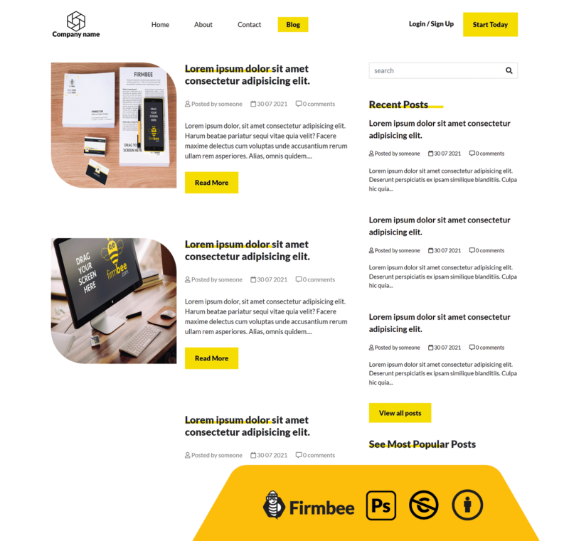 template_1_freebees_3_PSD Yellow PSD Website Template
