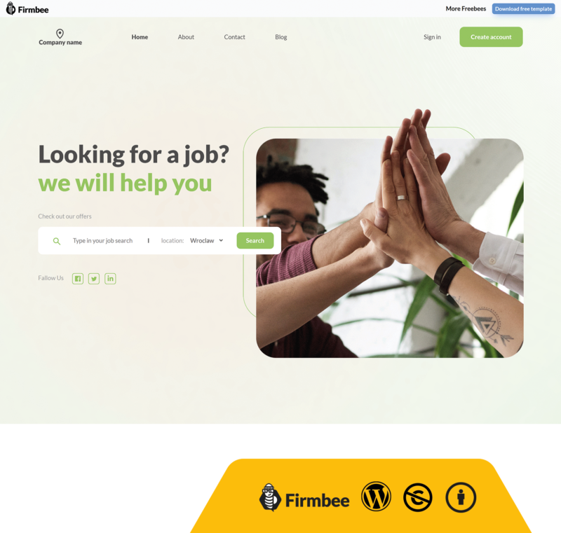 template_2_freebees_1_WP Green Job Board WordPress Theme