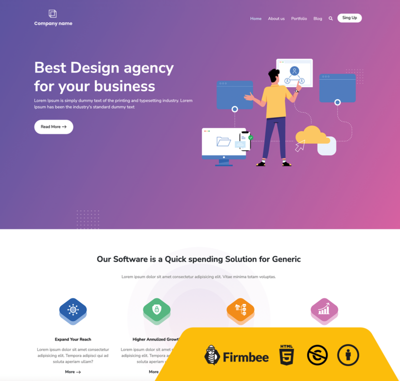 template_6_freebees_1_HTML Purple Gradient Website Template