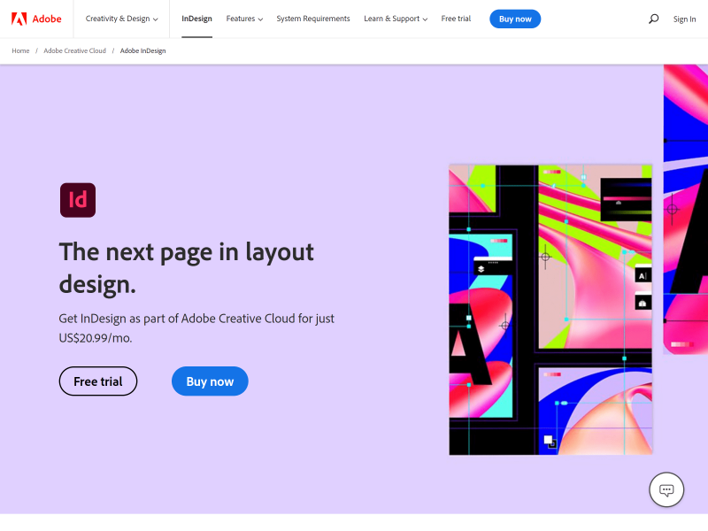 Adobe InDesign ebook creation software